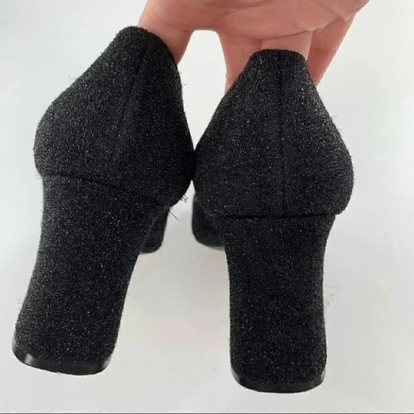 Alta Moda heels sz 8.5 charcoal gray chunky square toe 90s Y2k holiday vintage - Picture 9 of 13